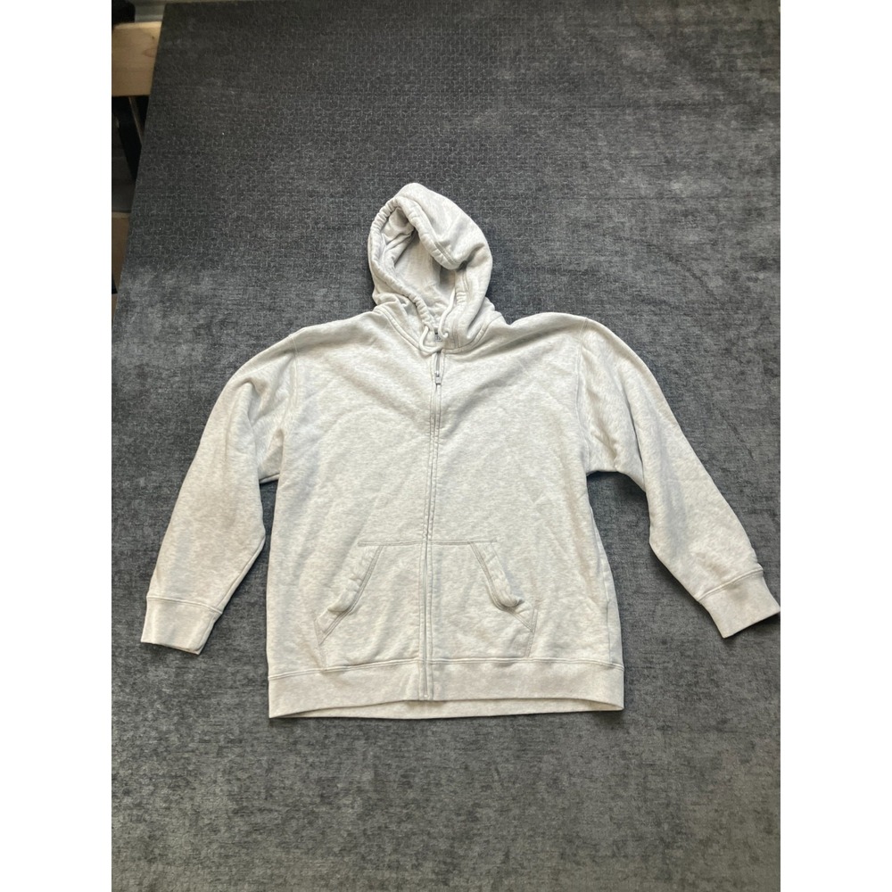 Hollister California Hoodie Mens Small Heather Gray Fleece Lined Cotton Full Zip